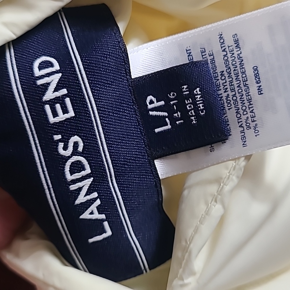 Lands End Reversible Down Packable Puffer Jacket Size Large - Picture 2 of 5
